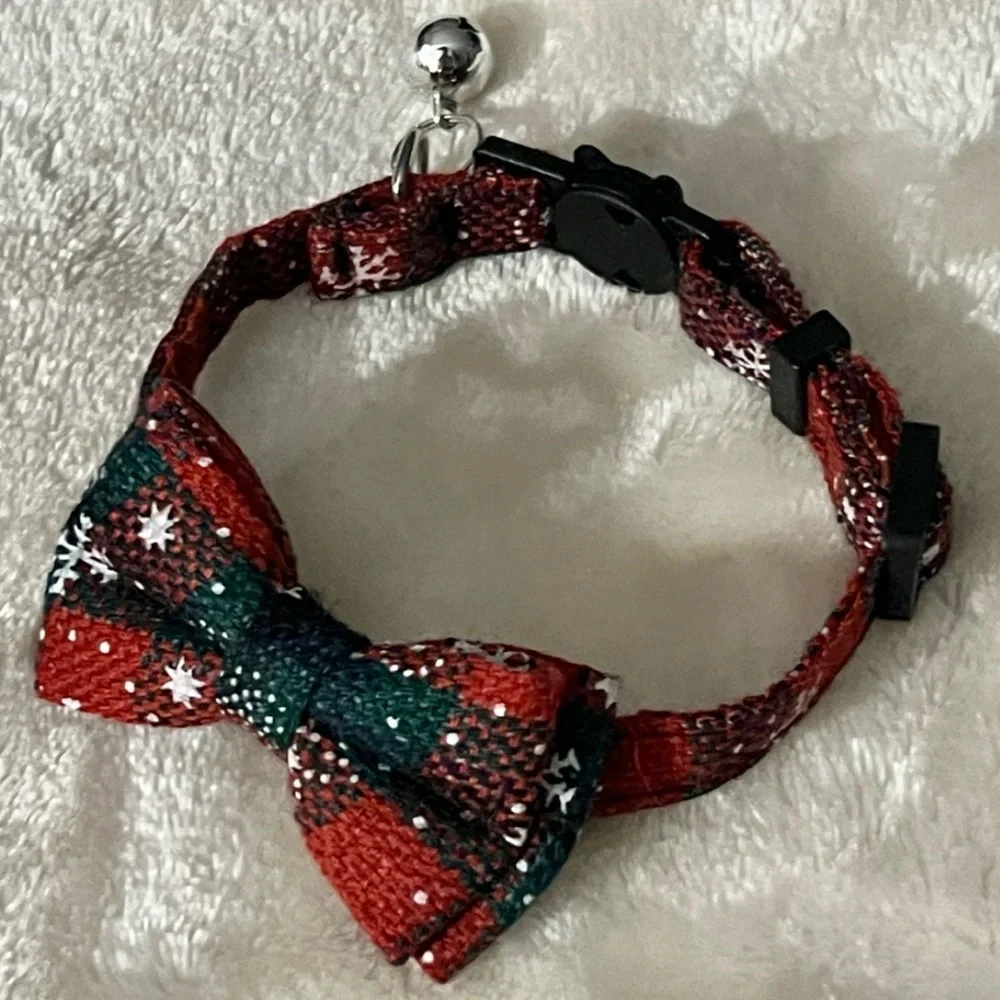 NWT 🐈‍⬛🎄BUNDLE: CHRISTMAS ADJUSTABLE CAT/KITTEN HOLIDAY SANTA HAT/SCARF BOWTIE